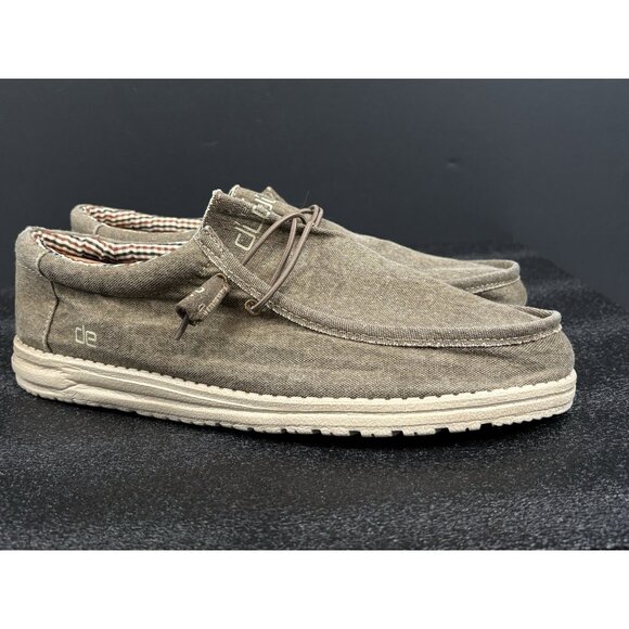 Hey Dude Wally Slip On Shoes Men’s 12 Nut Brown Chambray Casual 110061600 - Picture 3 of 16